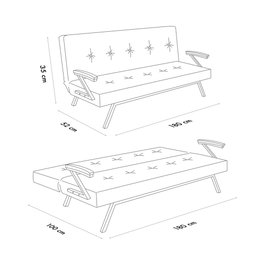Atelier Del Sofa Sofá-Cama de 3 Plazas Zven - Gris Oscuro